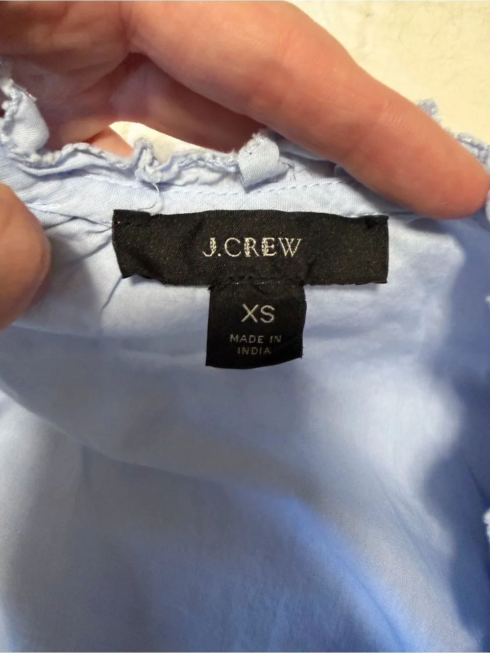 J. Crew Light Blue Lace-Trim Peplum Blouse